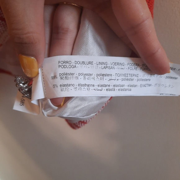 Zara Textured Waistcoat Vest Top Sleeveless Red White - Picture 10 of 14